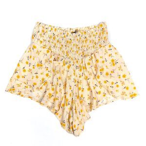 BLUE LIFE California Paradise Shorts Coquette Boho Daisy Yellow Ditsy Floral XS